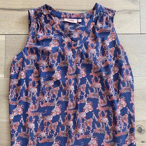 NWOT EVRI Sleeveless Cheetah Blouse, Size 1X